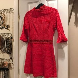 Red ruffle dress